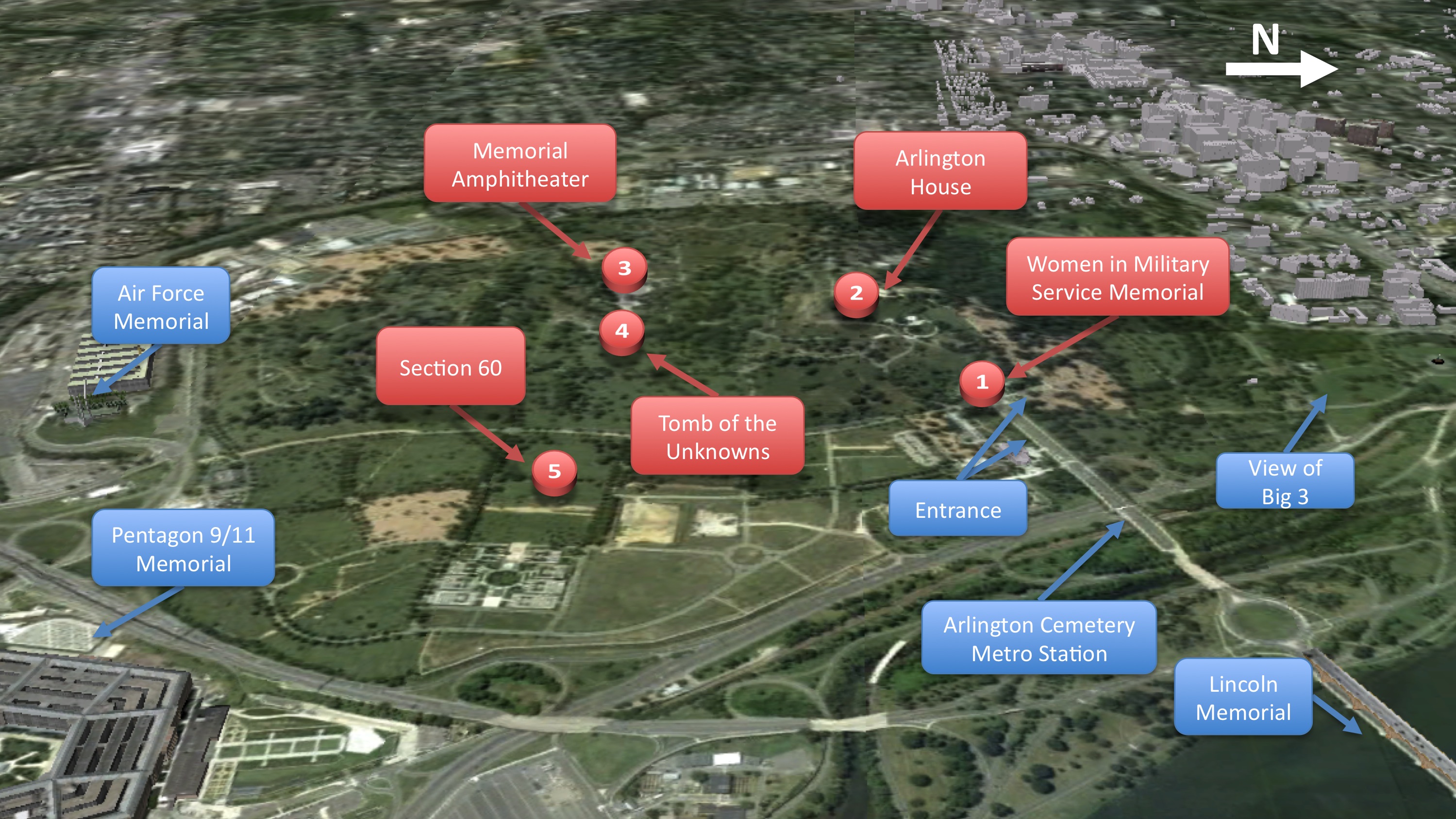 Arlington Cemetery Map 